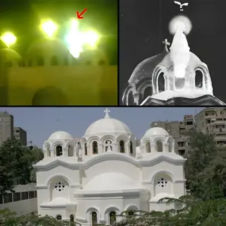 ظهور السيدة العذراء فوق قبة كنيسة قبطية