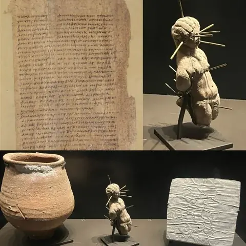 Cursed by Desire: A Clay Figurine Pierced by Obsession