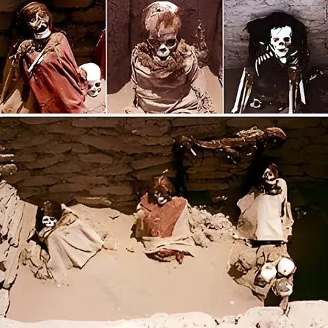 جثث محنطة في مقبرة في البيرو