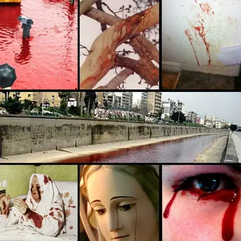 جدران تنزف دماً - أشجار تنزف دماً - سماء تهطل دماً