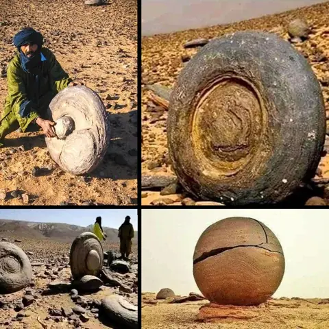 صخور غريبة في صحراء ليبيا في وادي الكواكب