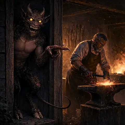 الشيطان تشورت مع الحداد من الفكلكور السلافي والروسي