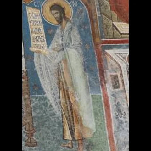 رسم على جدار الكنيسة يوضح الهالة المحيطة