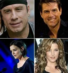 مشاهير من أتباع كنيسة السينتولوجيا ، توم كروز ، جون ترافولتا، ليزا ماري بريسلي وكايتي هولمز